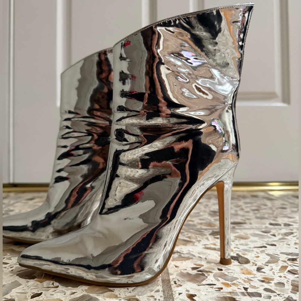 Silver High Heel Boots